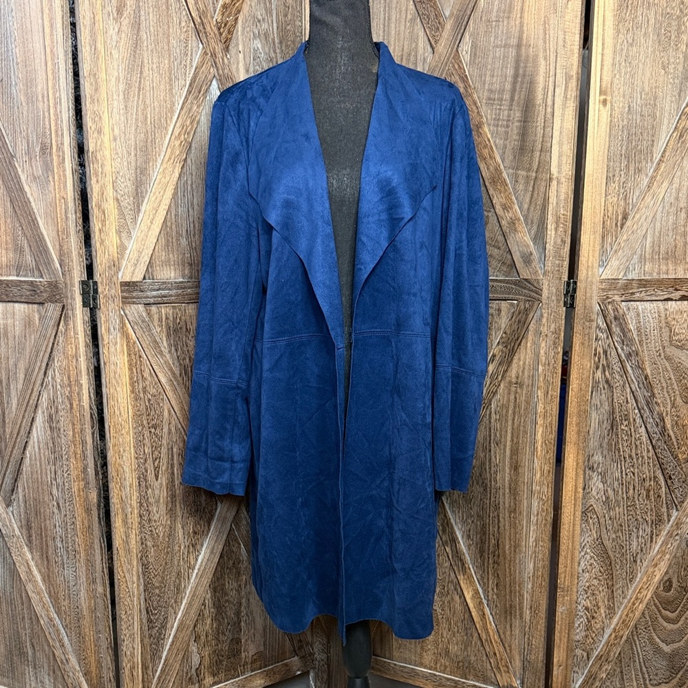 Chico's Royal Blue faux suede jacket
